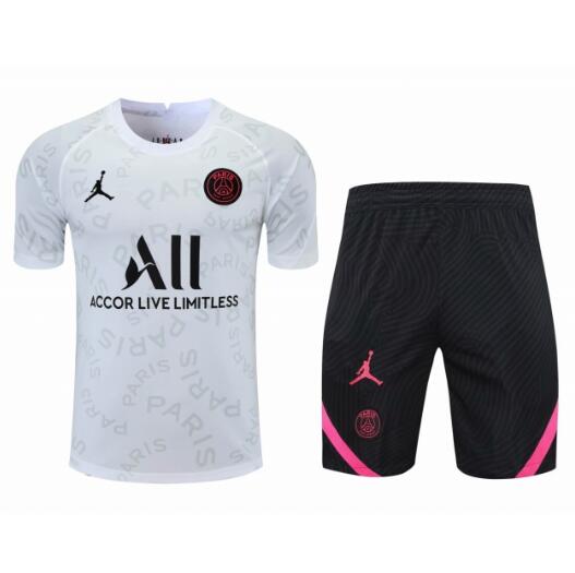 2021/22 PSG x Jordan White Training Kits Shirt with Shorts